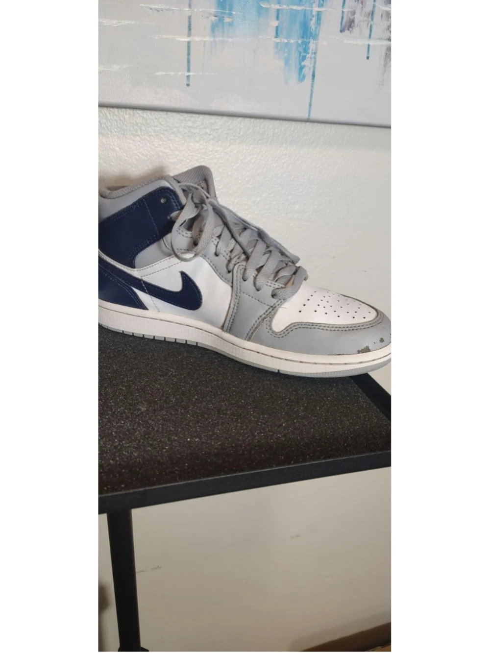 Jordan Air Jordan 1 Mid Shoes Mens Size 7.5 Gray White Sneakers DC8426-104